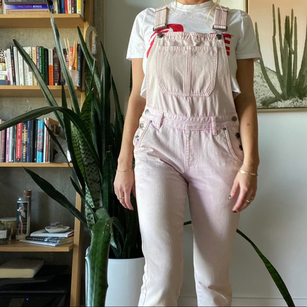 Acid wash PINK overalls